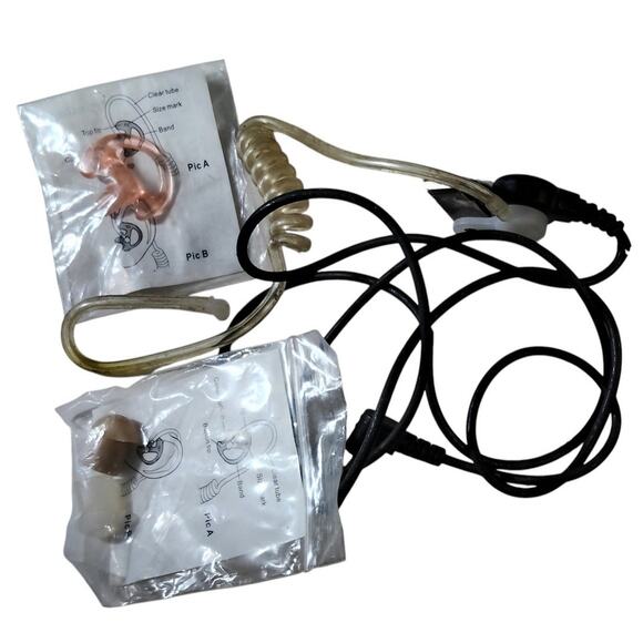 Vintage Listen Only Earpiece 2.5mm with Replacement Silicon Earmold Earbuds - Picture 1 of 5